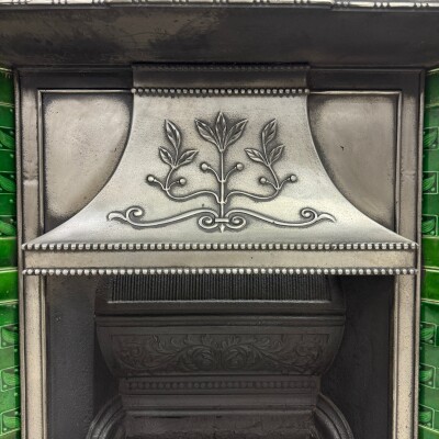 Antique Cast Iron Art Nouveau Combination Fireplace