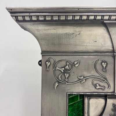 Antique Cast Iron Art Nouveau Combination Fireplace