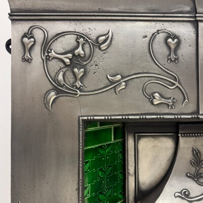 Antique Cast Iron Art Nouveau Combination Fireplace