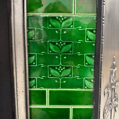 Antique Cast Iron Art Nouveau Combination Fireplace