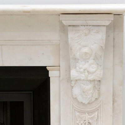 Imposing Victorian Statuary Marble Carved Corbel Chimneypiece