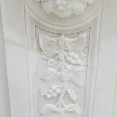 Imposing Victorian Statuary Marble Carved Corbel Chimneypiece