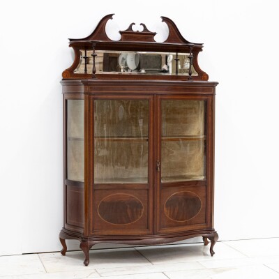 Antique Edwardian Inlaid Mahogany Display Cabinet