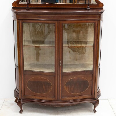 Antique Edwardian Inlaid Mahogany Display Cabinet