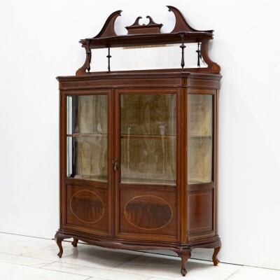 Antique Edwardian Inlaid Mahogany Display Cabinet