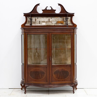 Antique Edwardian Inlaid Mahogany Display Cabinet