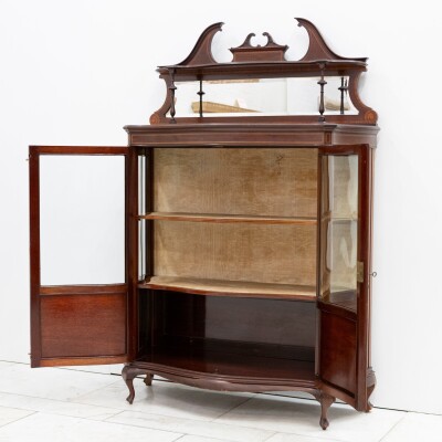 Antique Edwardian Inlaid Mahogany Display Cabinet