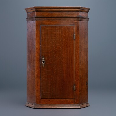 Antique Early 19th Century Oak Corner Cupboard
