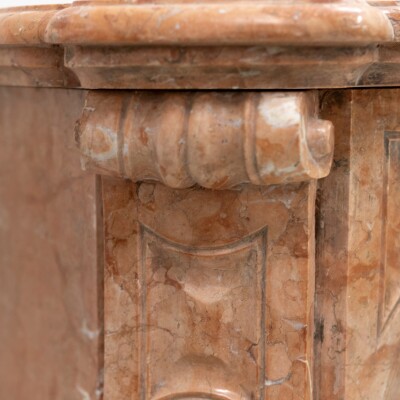 Antique French Style Louis Pompadour Rouge Marble Fireplace