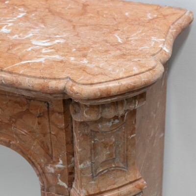 Antique French Style Louis Pompadour Rouge Marble Fireplace