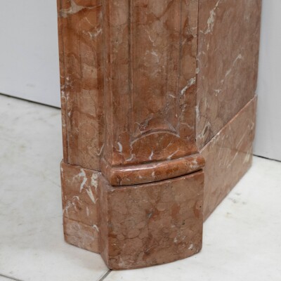 Antique French Style Louis Pompadour Rouge Marble Fireplace