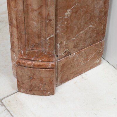 Antique French Style Louis Pompadour Rouge Marble Fireplace