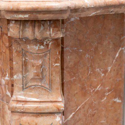 Antique French Style Louis Pompadour Rouge Marble Fireplace