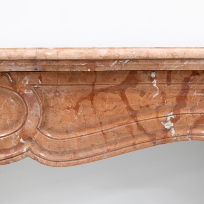 Antique French Style Louis Pompadour Rouge Marble Fireplace