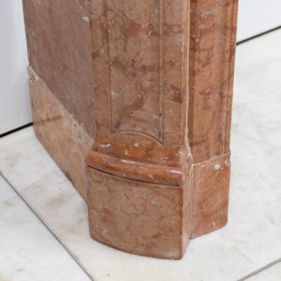 Antique French Style Louis Pompadour Rouge Marble Fireplace