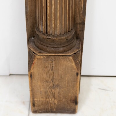 Antique Carved Oak & Pine Jacobean Style Fireplace Surround