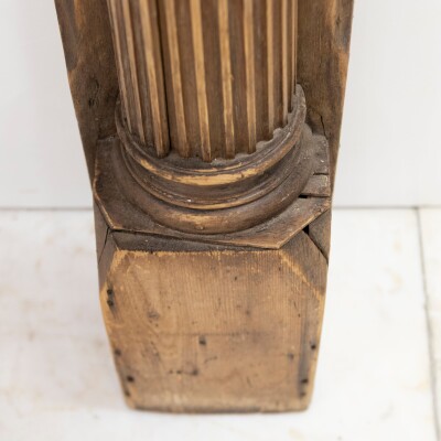 Antique Carved Oak & Pine Jacobean Style Fireplace Surround