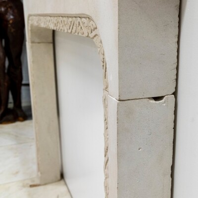 Antique Carved Stone Architectural Fireplace Surround