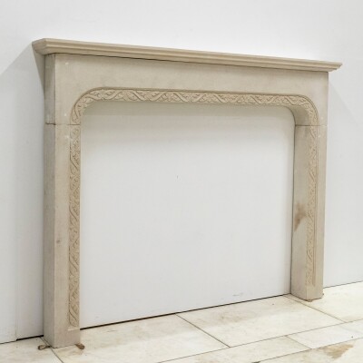 Antique Carved Stone Architectural Fireplace Surround
