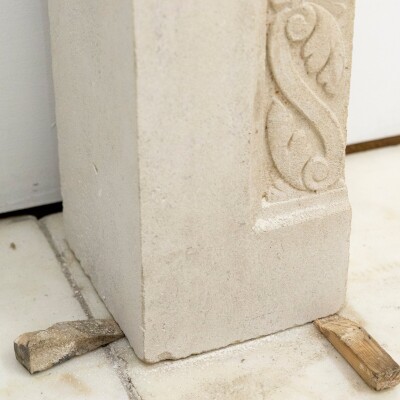 Antique Carved Stone Architectural Fireplace Surround