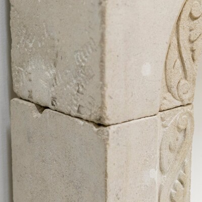 Antique Carved Stone Architectural Fireplace Surround