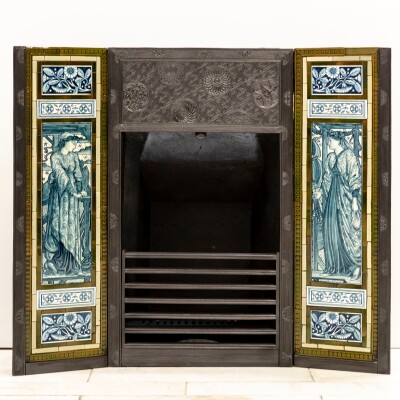 Antique Cast Iron Thomas Jeckyll Insert with William Morris Tiles