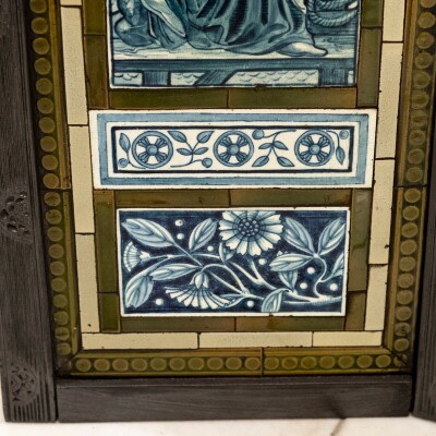 Antique Cast Iron Thomas Jeckyll Insert with William Morris Tiles