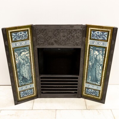 Antique Cast Iron Thomas Jeckyll Insert with William Morris Tiles
