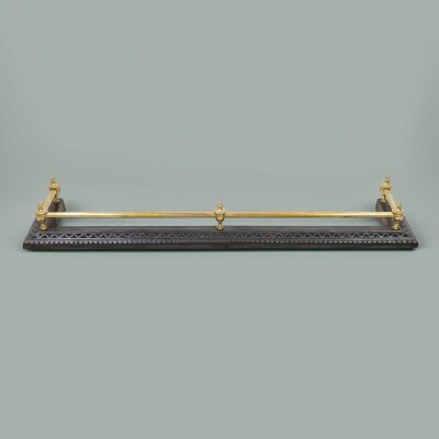 Antique Fireplace Fender with Finials