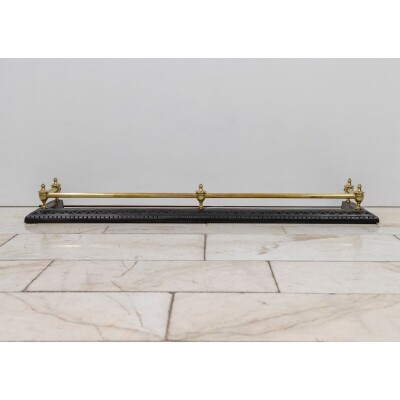 Antique Fireplace Fender with Finials