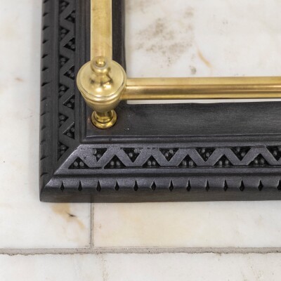 Antique Fireplace Fender with Finials