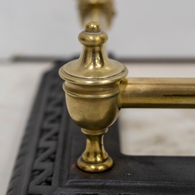 Antique Fireplace Fender with Finials