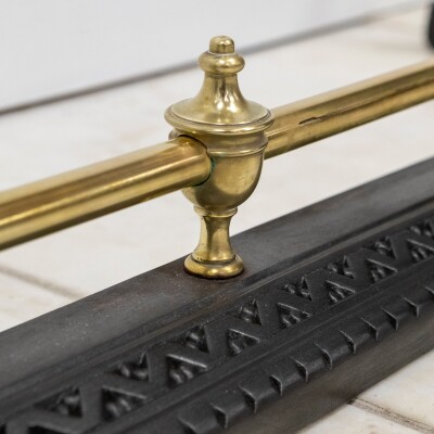 Antique Fireplace Fender with Finials