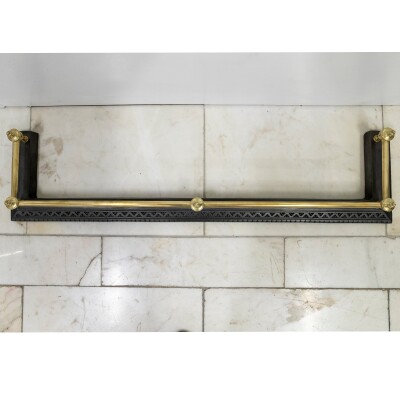 Antique Fireplace Fender with Finials