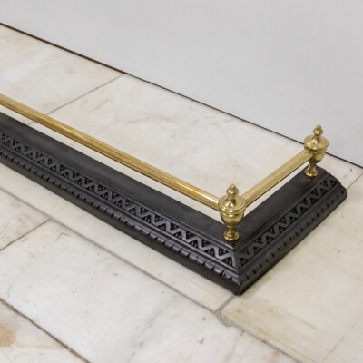 Antique Fireplace Fender with Finials