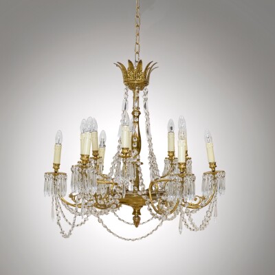 Antique French Crystal Chandelier | 12 Arm