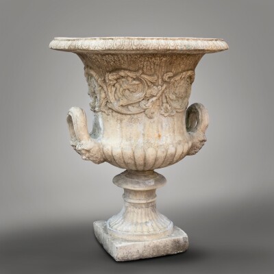 Antique Stoneware Ornate Urn