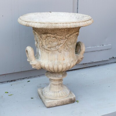 Antique Stoneware Ornate Urn