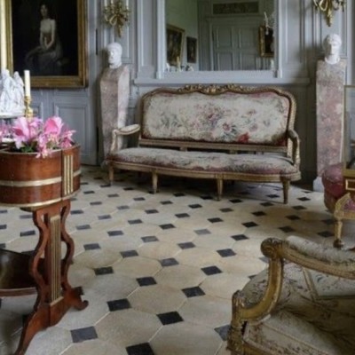 Authentic French Cabochon Stone flooring 