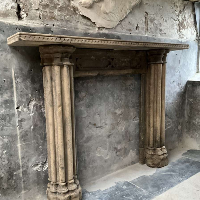Antique Stone Fireplace