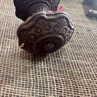 Victorian cast iron door pull.