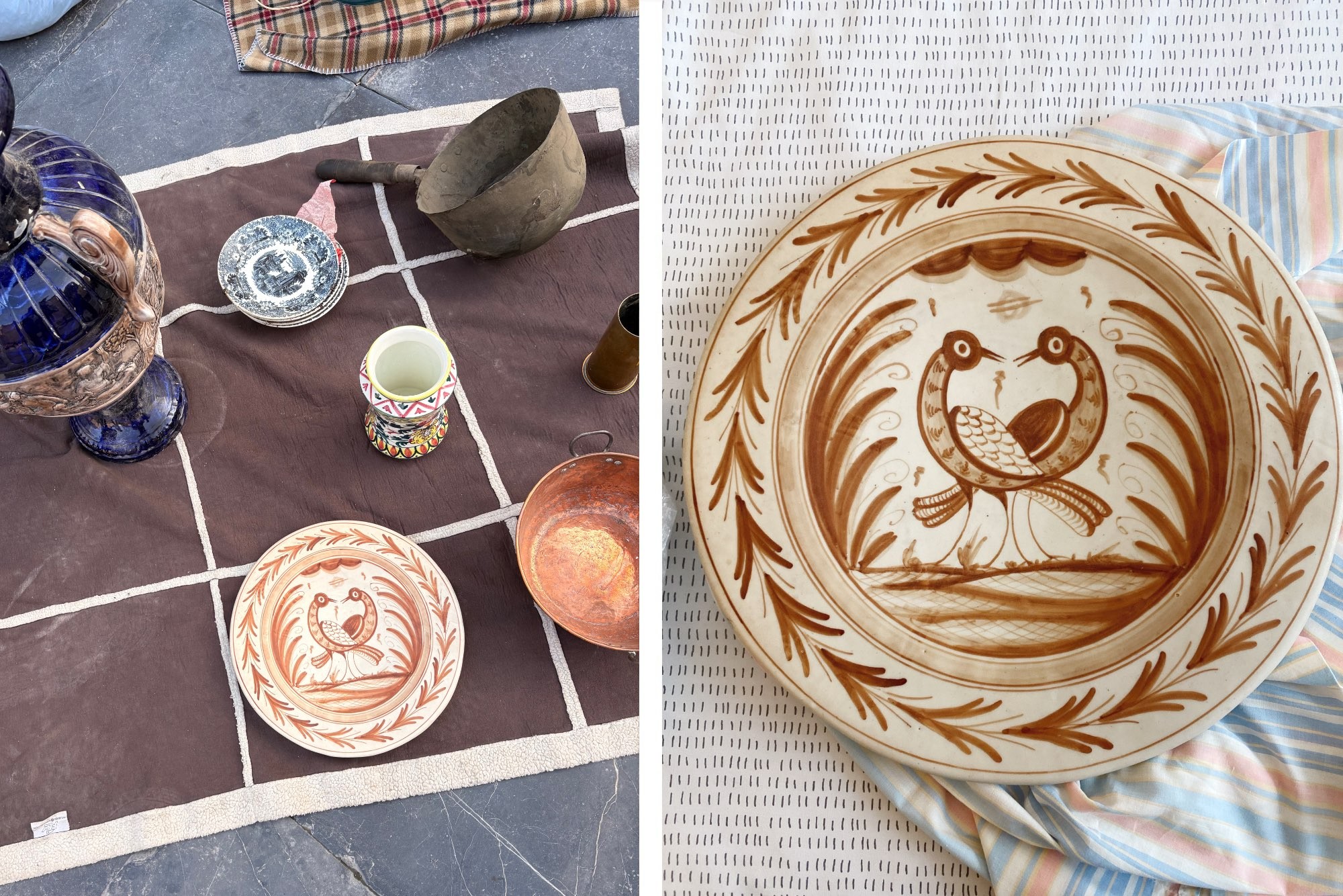 Talavera plate found at Plaza de San Bruno Antiques Market