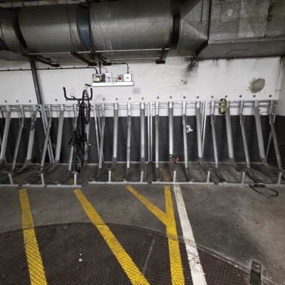 Upright commercial cycle racks