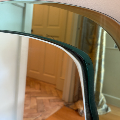 Italian Azure Midcentury Modern Wall Mirror