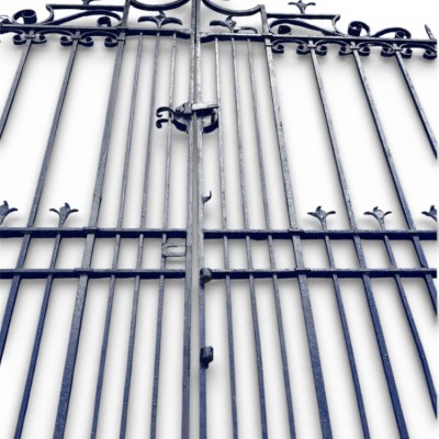 Very Heavy Duty Large 16ft Wide Set of Ornate c1900 Wrought Iron Gates