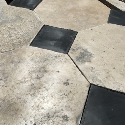 Reclaimed French Stone Tiles, octagonal with Cabochon 