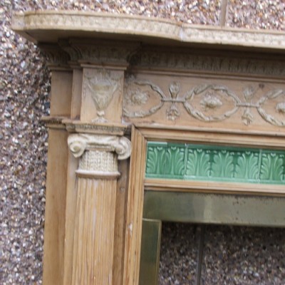 A fine pine and gesso chimneypiece.