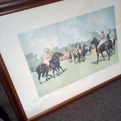 Framed  picture of French Polo Team Bagatelle. 