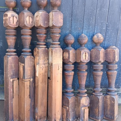 8 matching Victorian newel posts