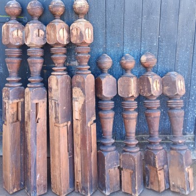 8 matching Victorian newel posts